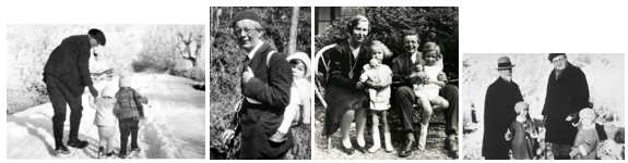 J. Piaget, avec ses enfants, sa femme et son père